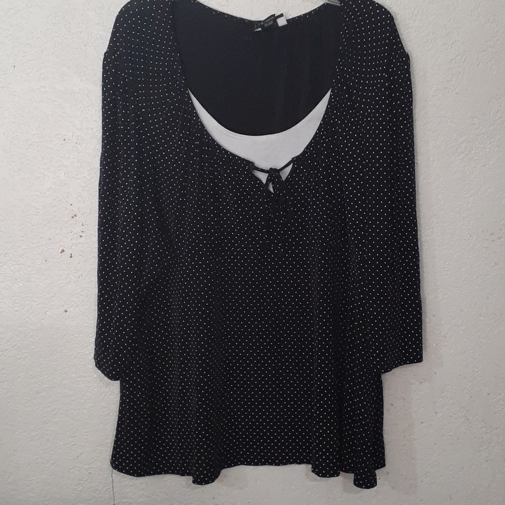 Cute plus size polka dot blouse